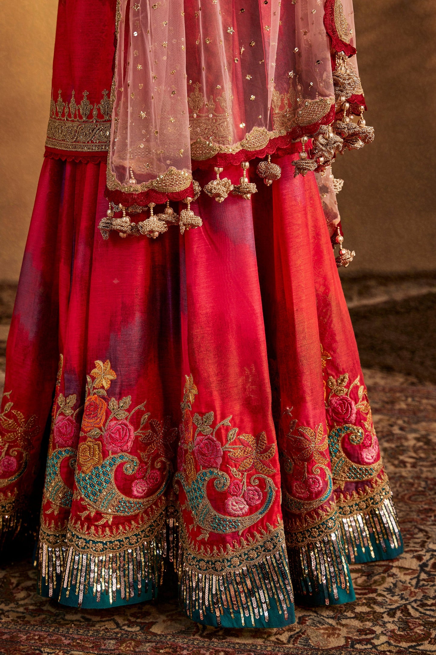 Sorbet Peach Sharara Set