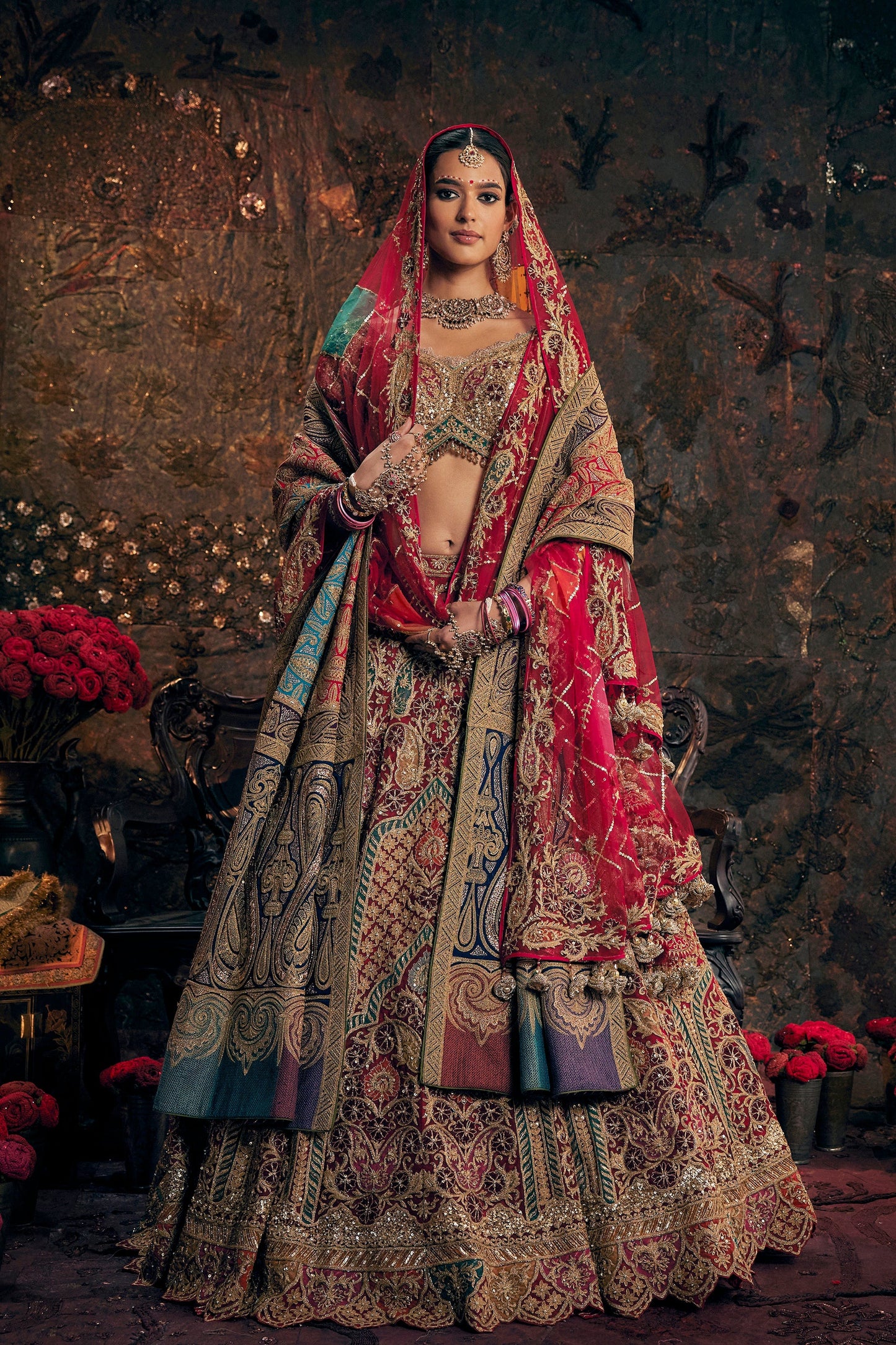 A Deep Red Lehenga