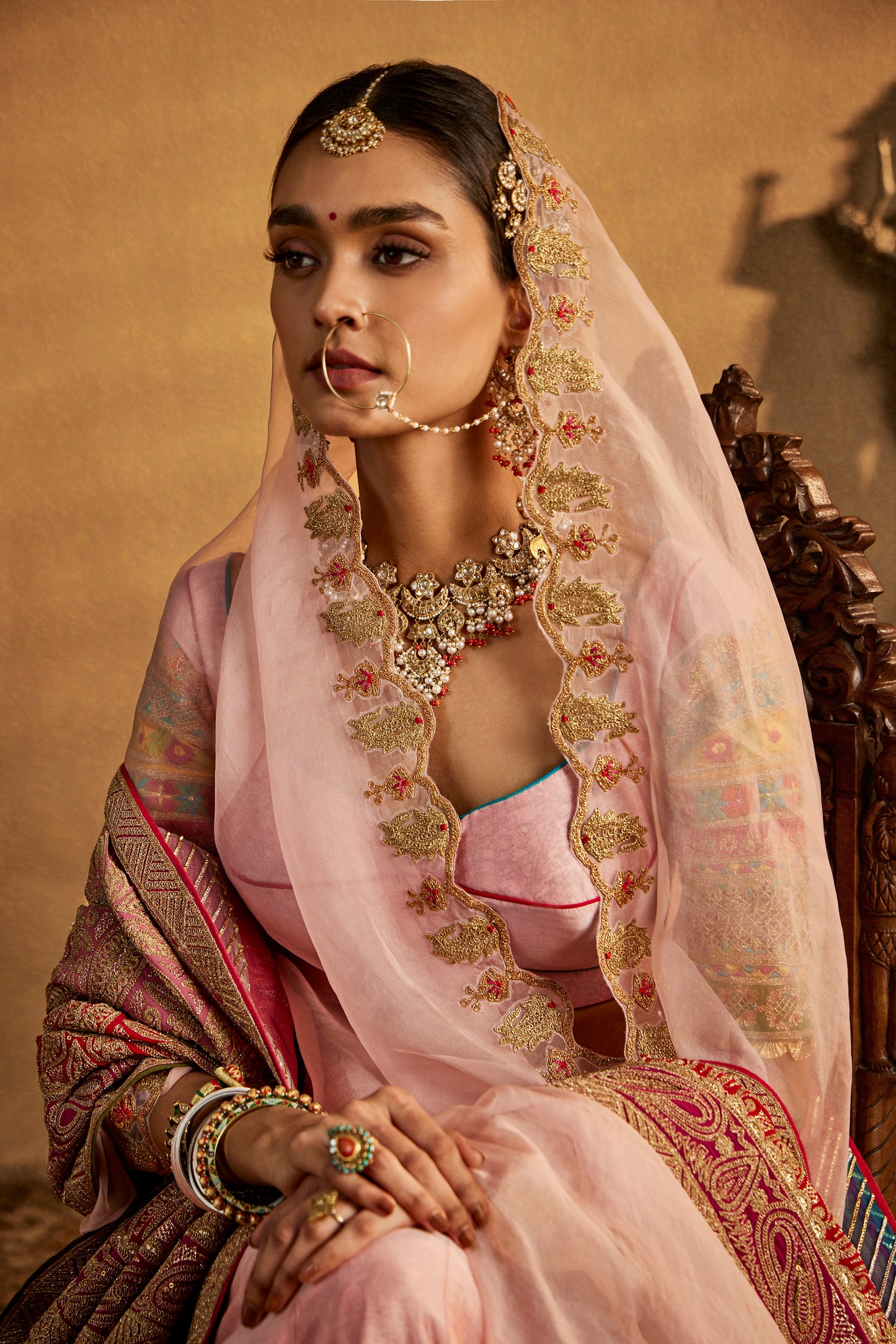 Soft Pink Silk Lehenga