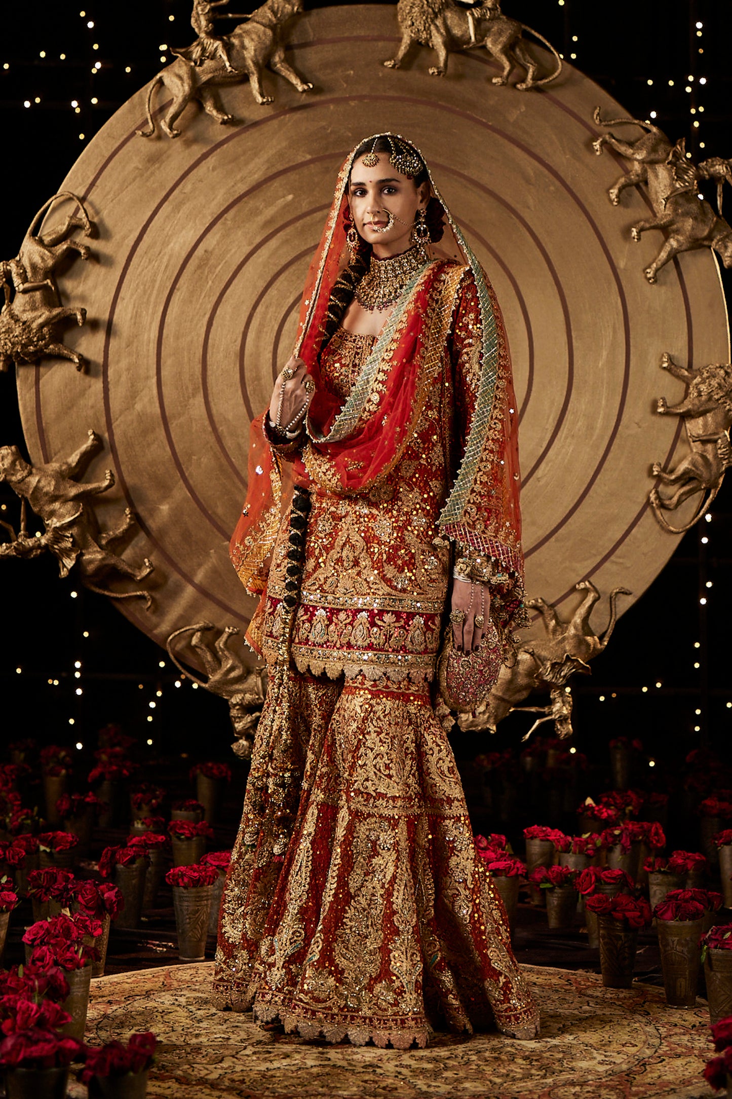 Cinnamon Blended Silk Sharara Set