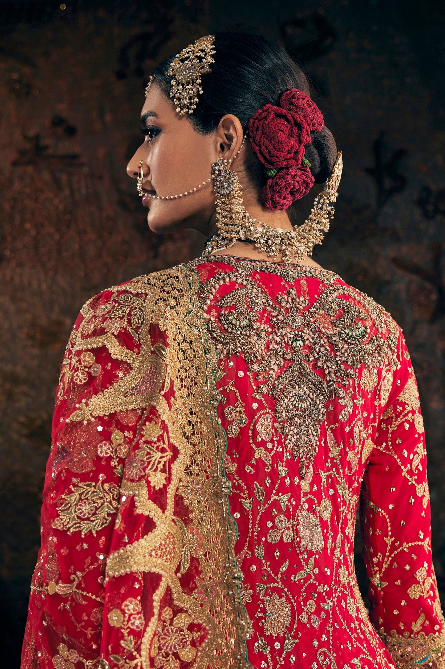 Vivid Red Kalidar With A Skirt