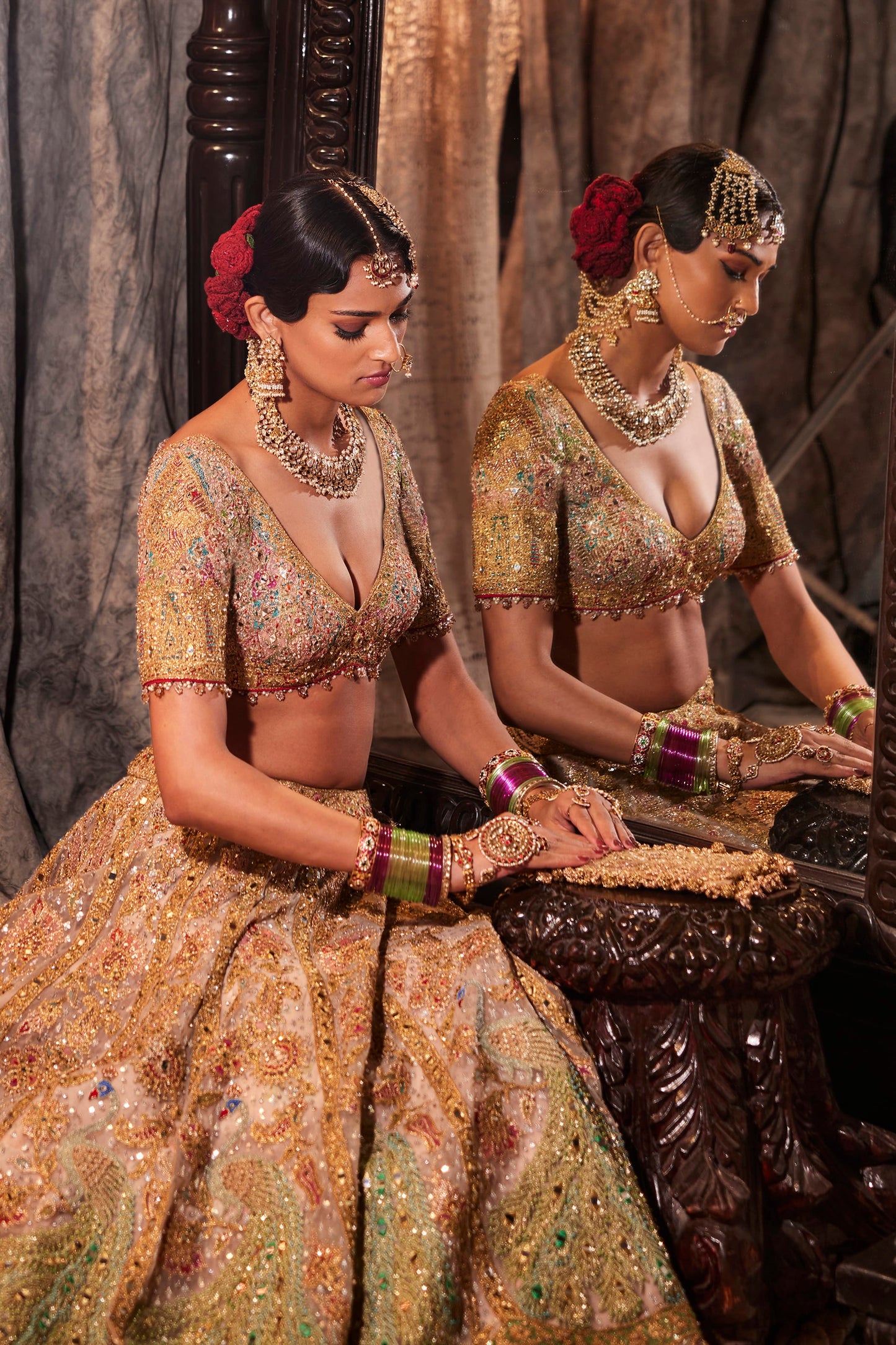 Birch Tulle Embroidered Lehenga