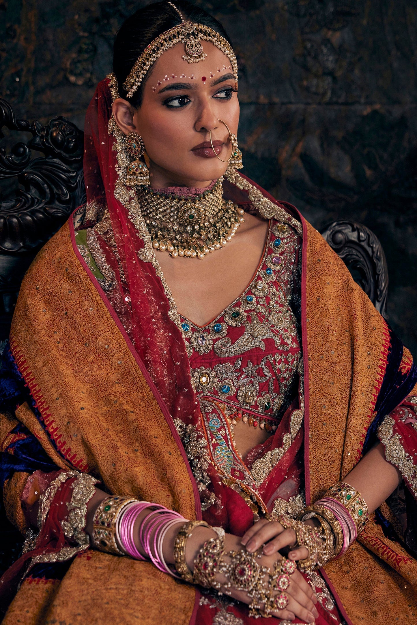 Earthy Red Silk Lehenga