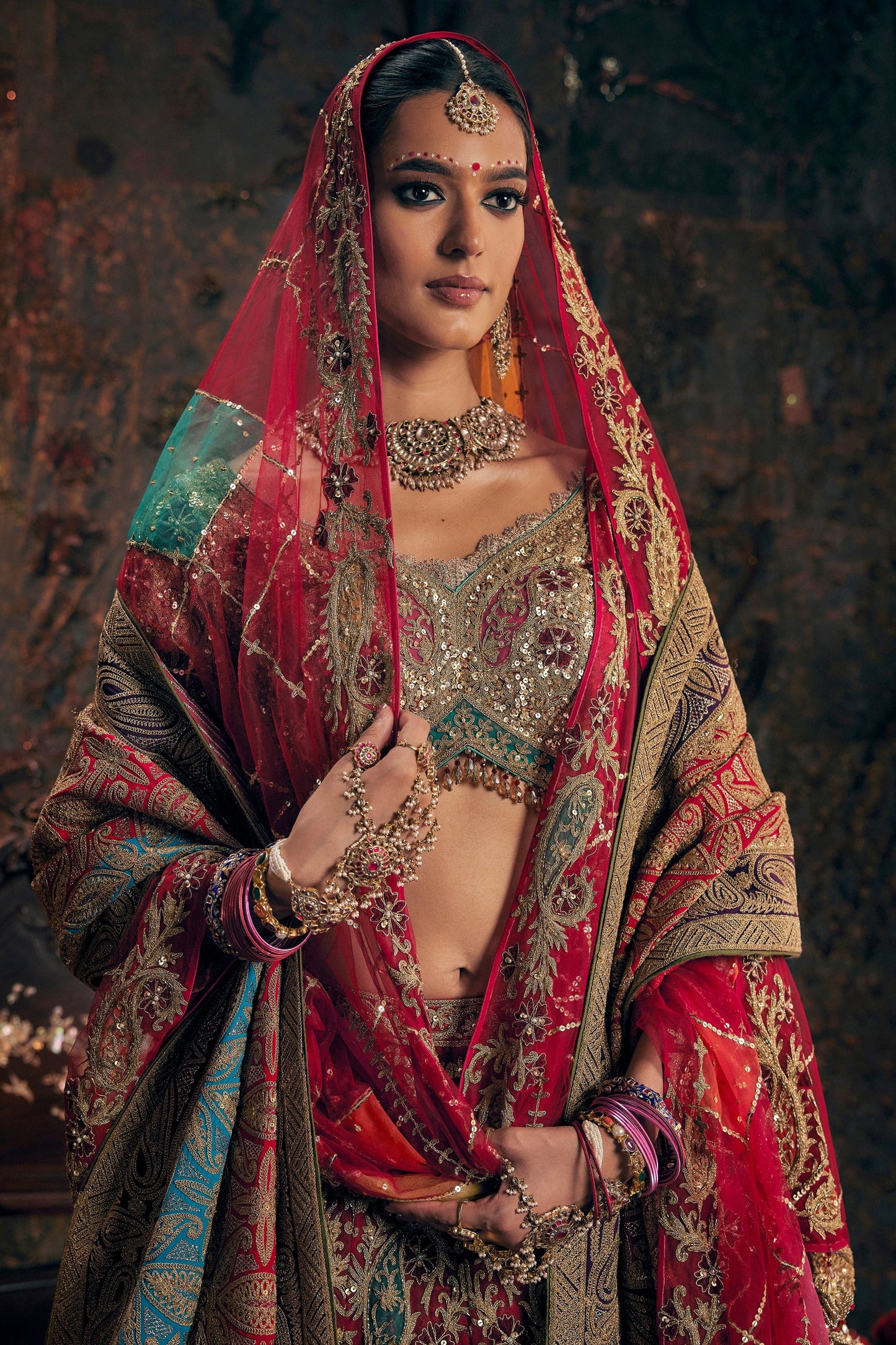 A Deep Red Lehenga