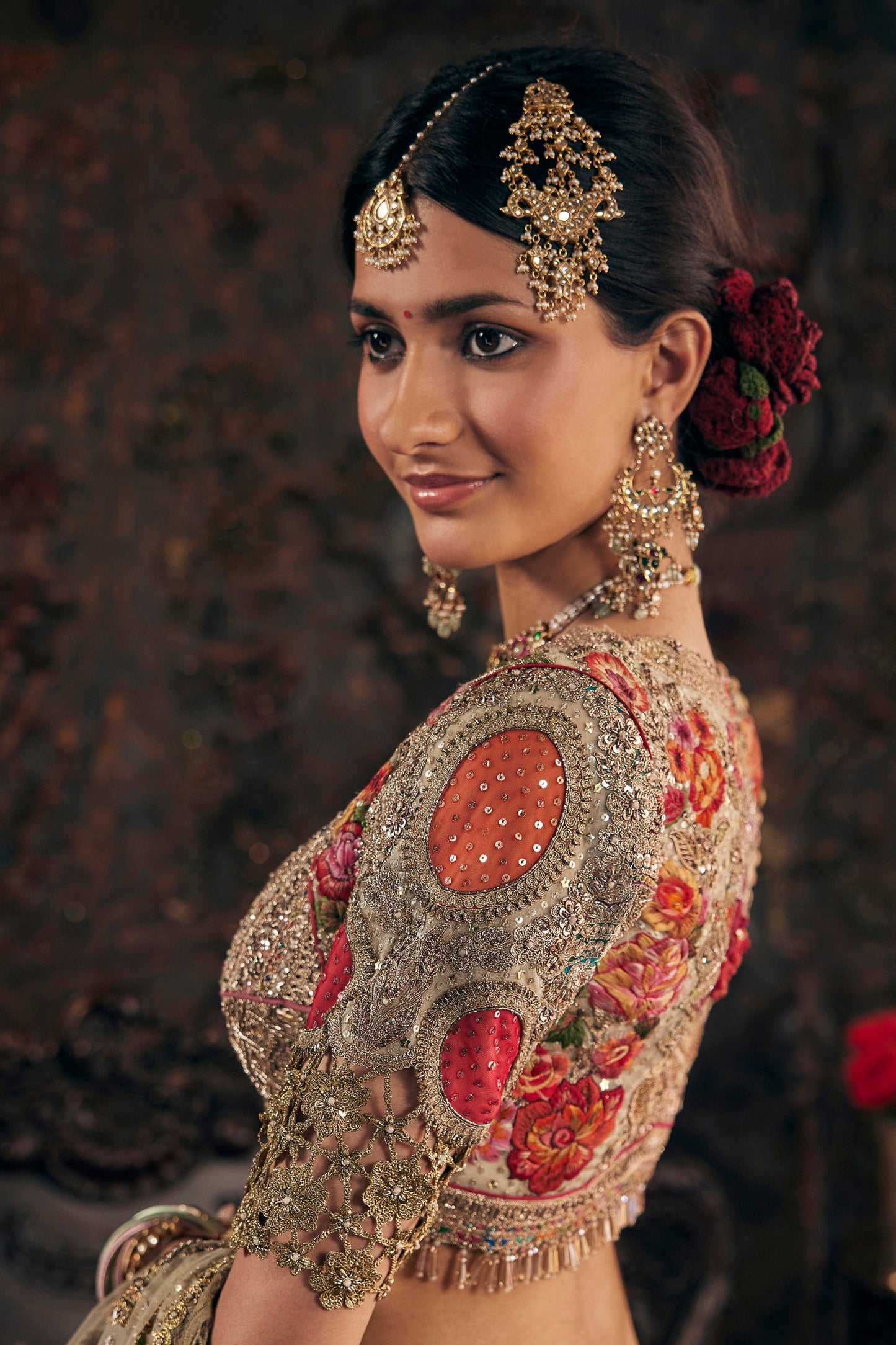 Ivory And Pale Gold Lehenga