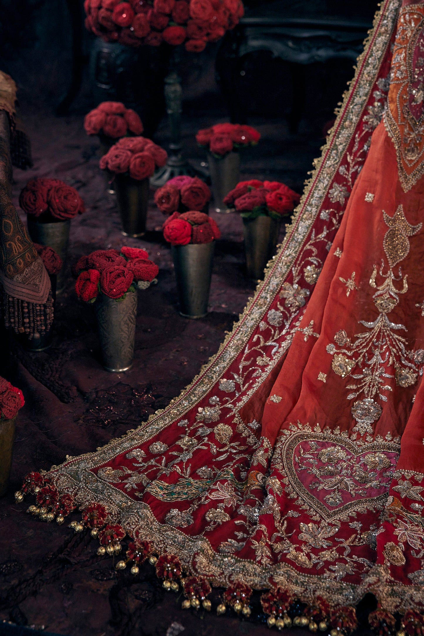 Deep Red Silk Lehenga