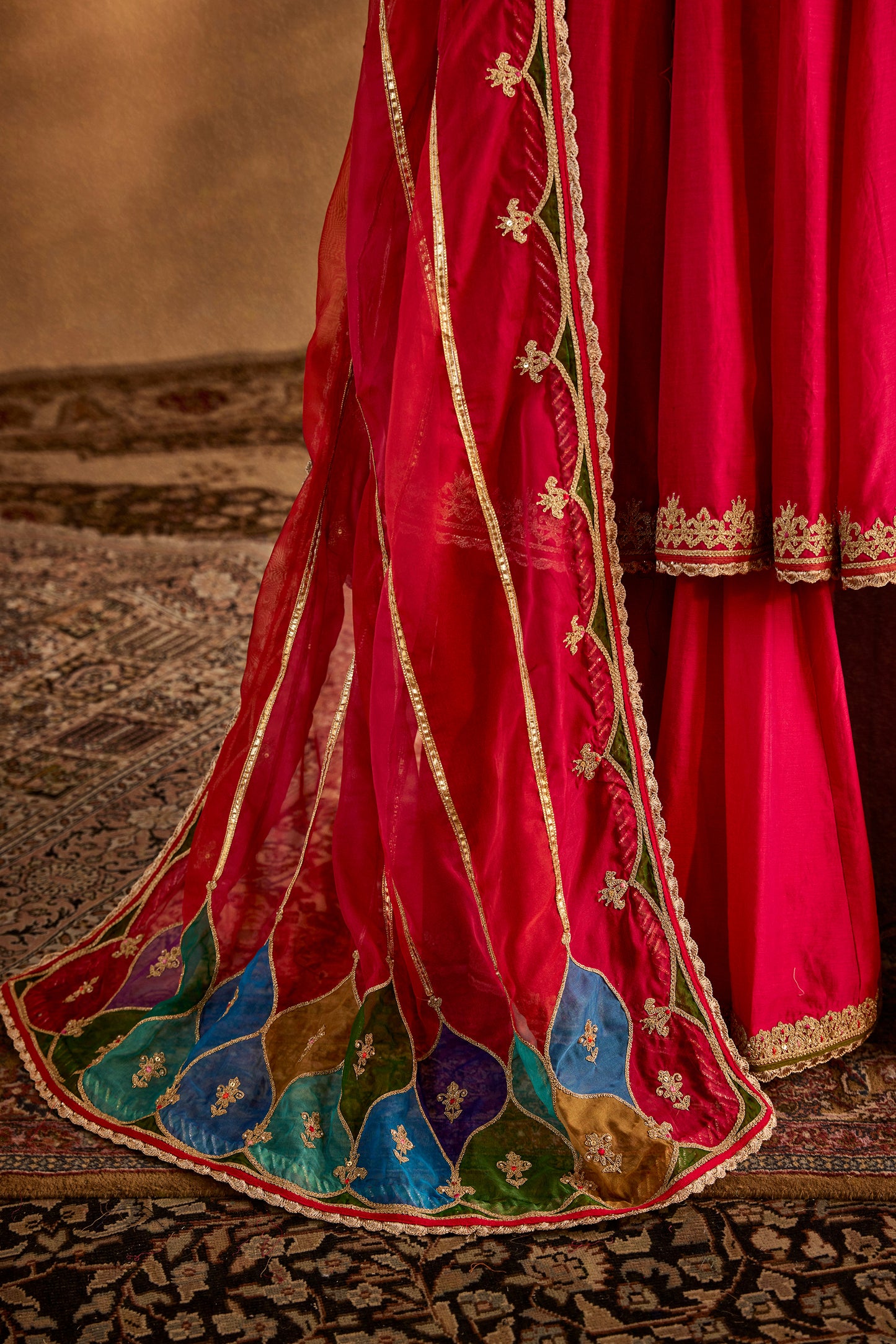 Rani Pink Chevrons Sharara Set