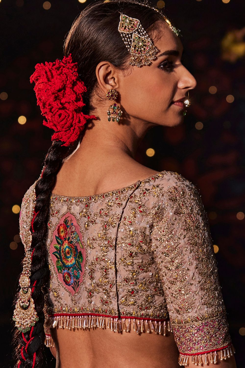 Frosted Pink Chevron Lehenga Set
