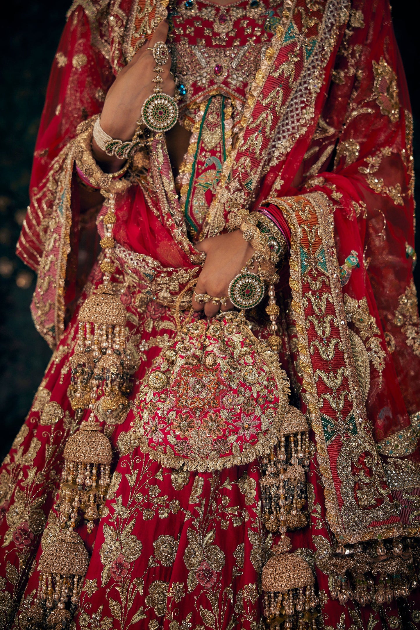 Deep Red Chintz Lehenga