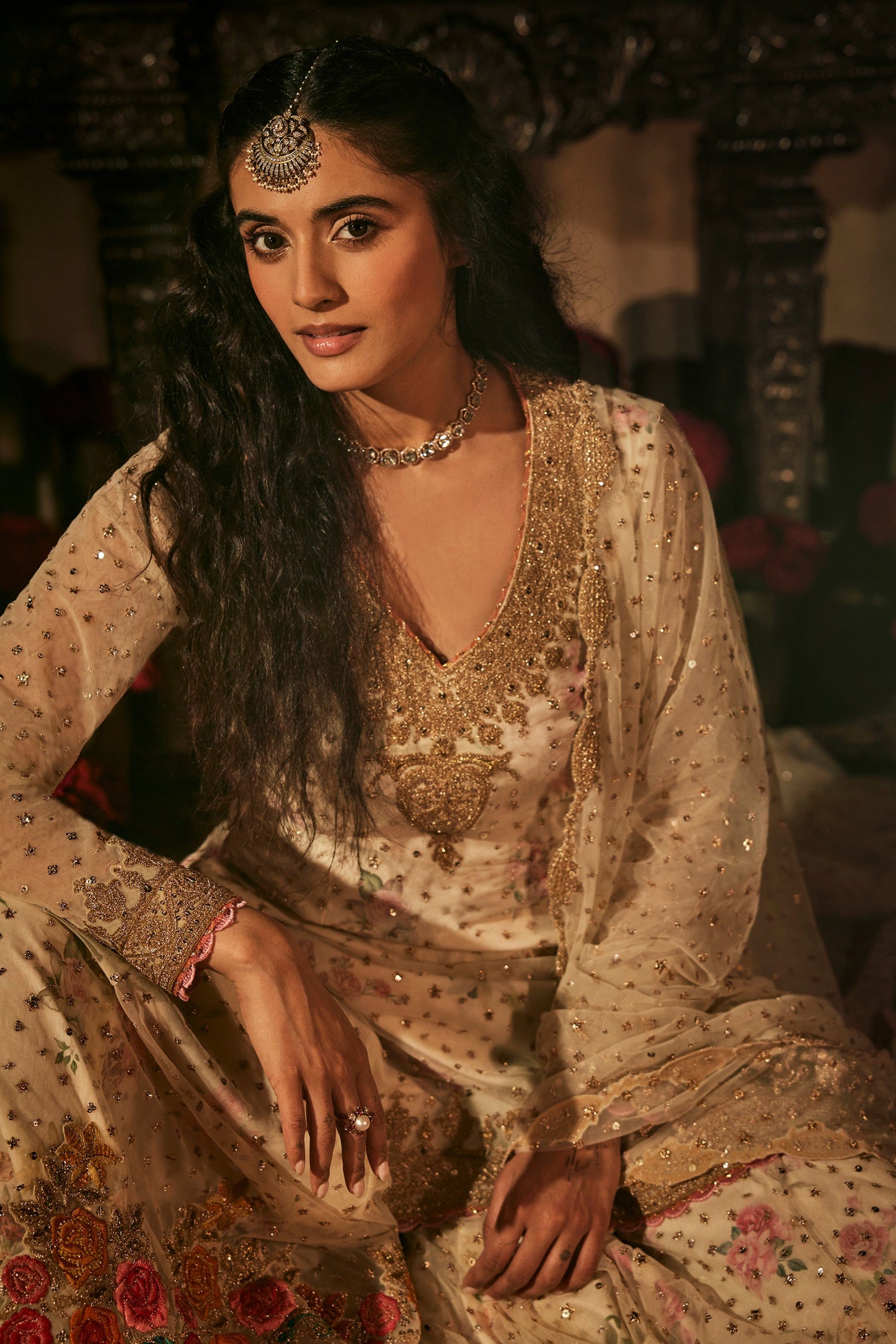 Ivory 'Vases Of Plenty' Sharara