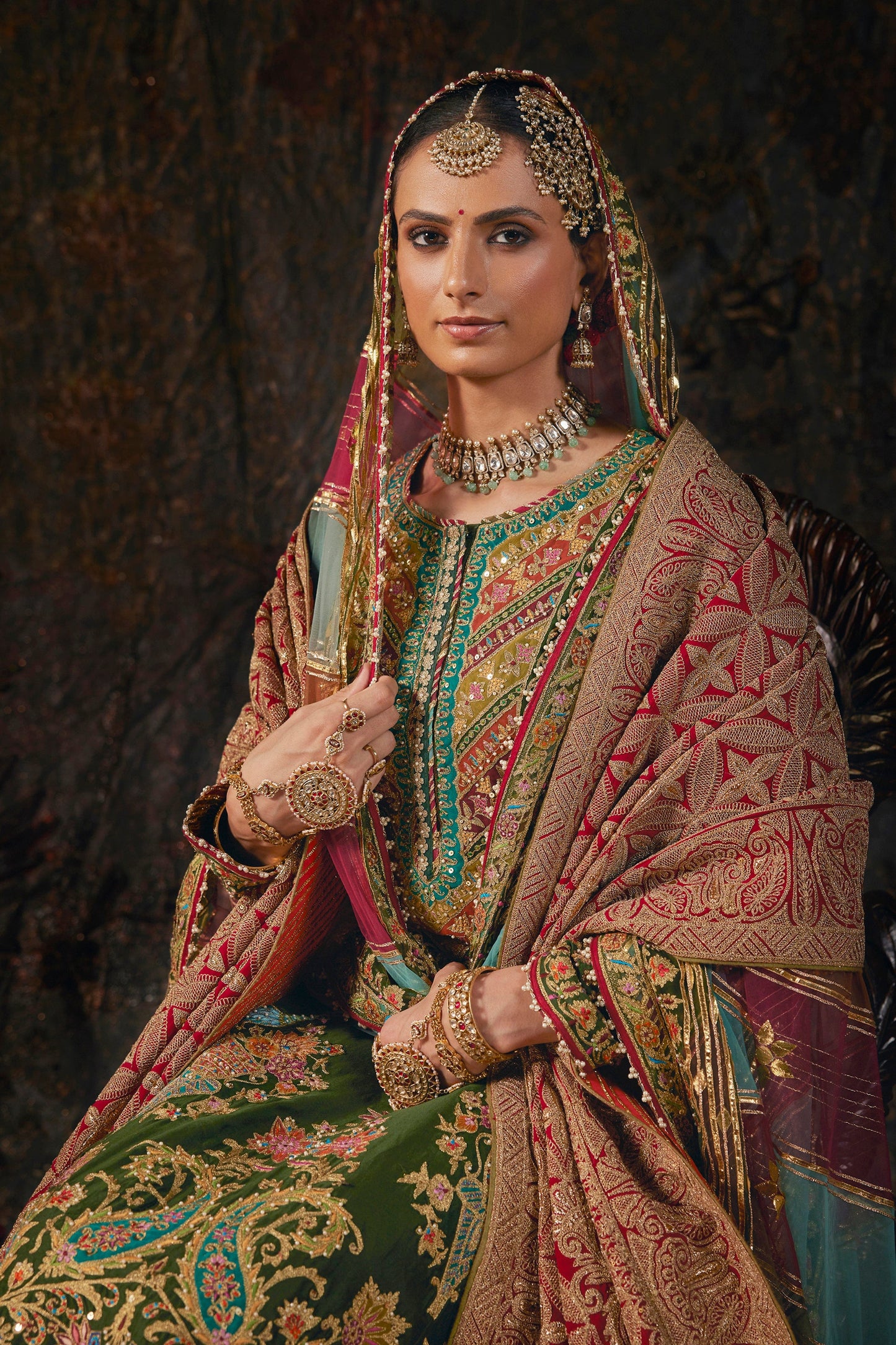 Forest Green Kurti-Sharara Set