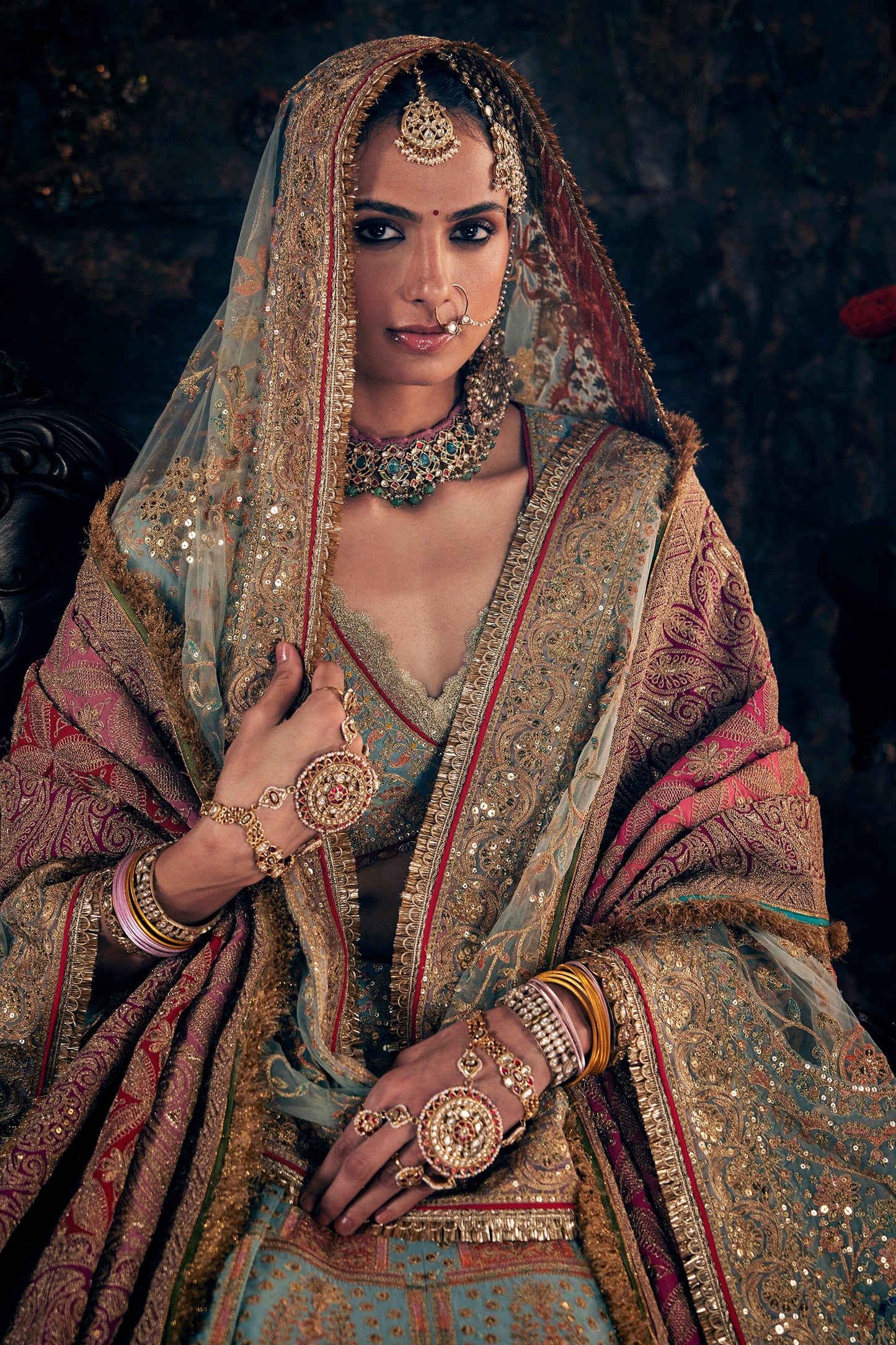 Pale Frosted Blue Lehenga