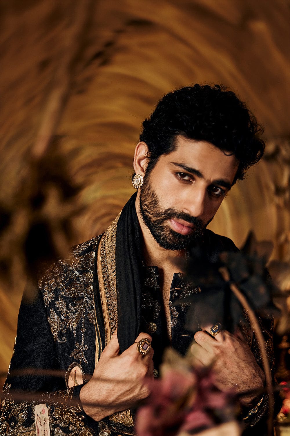 Inky Black Silk Sherwani