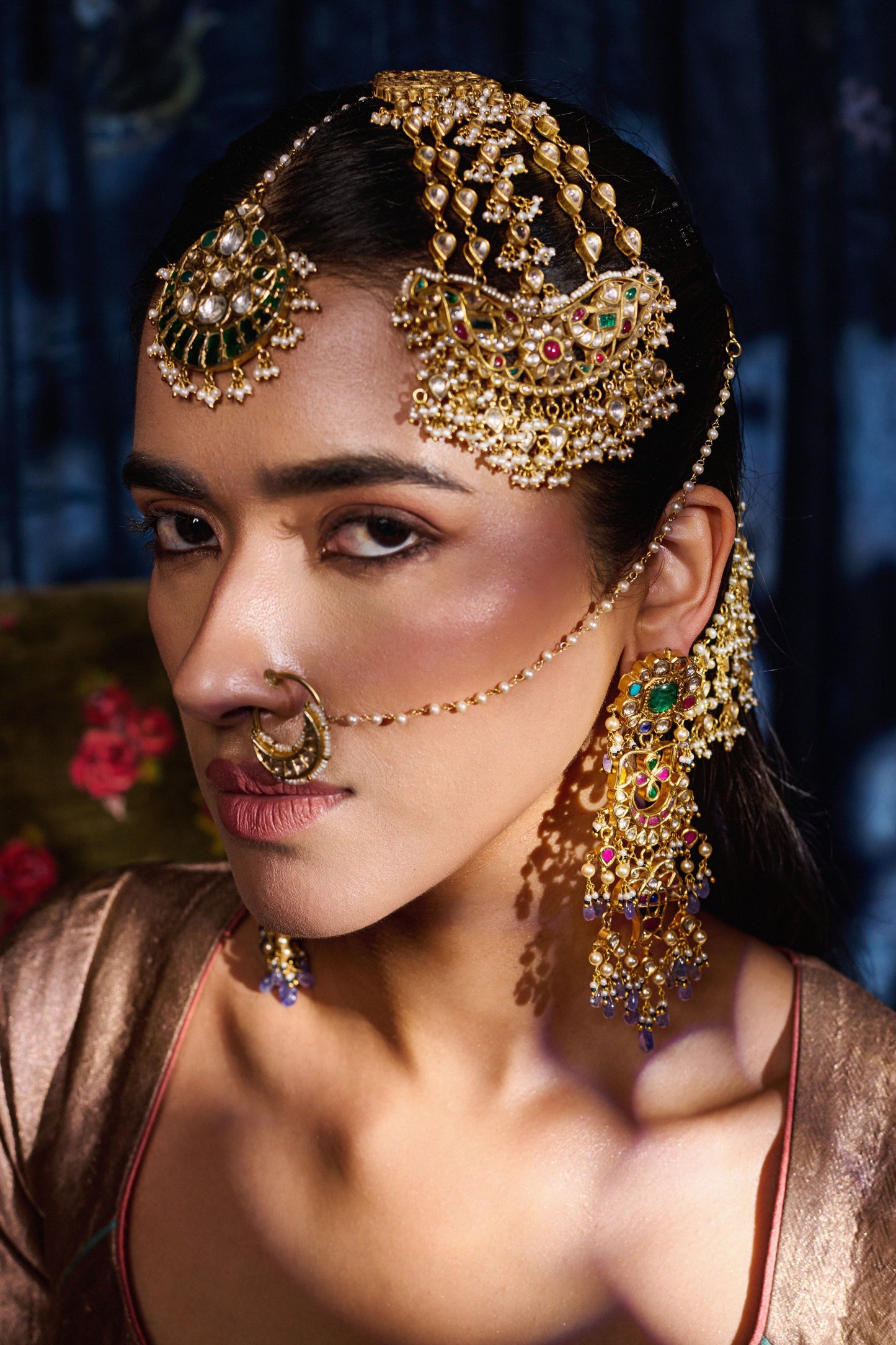 Peacock Paasa With Emerald And Ruby Stones