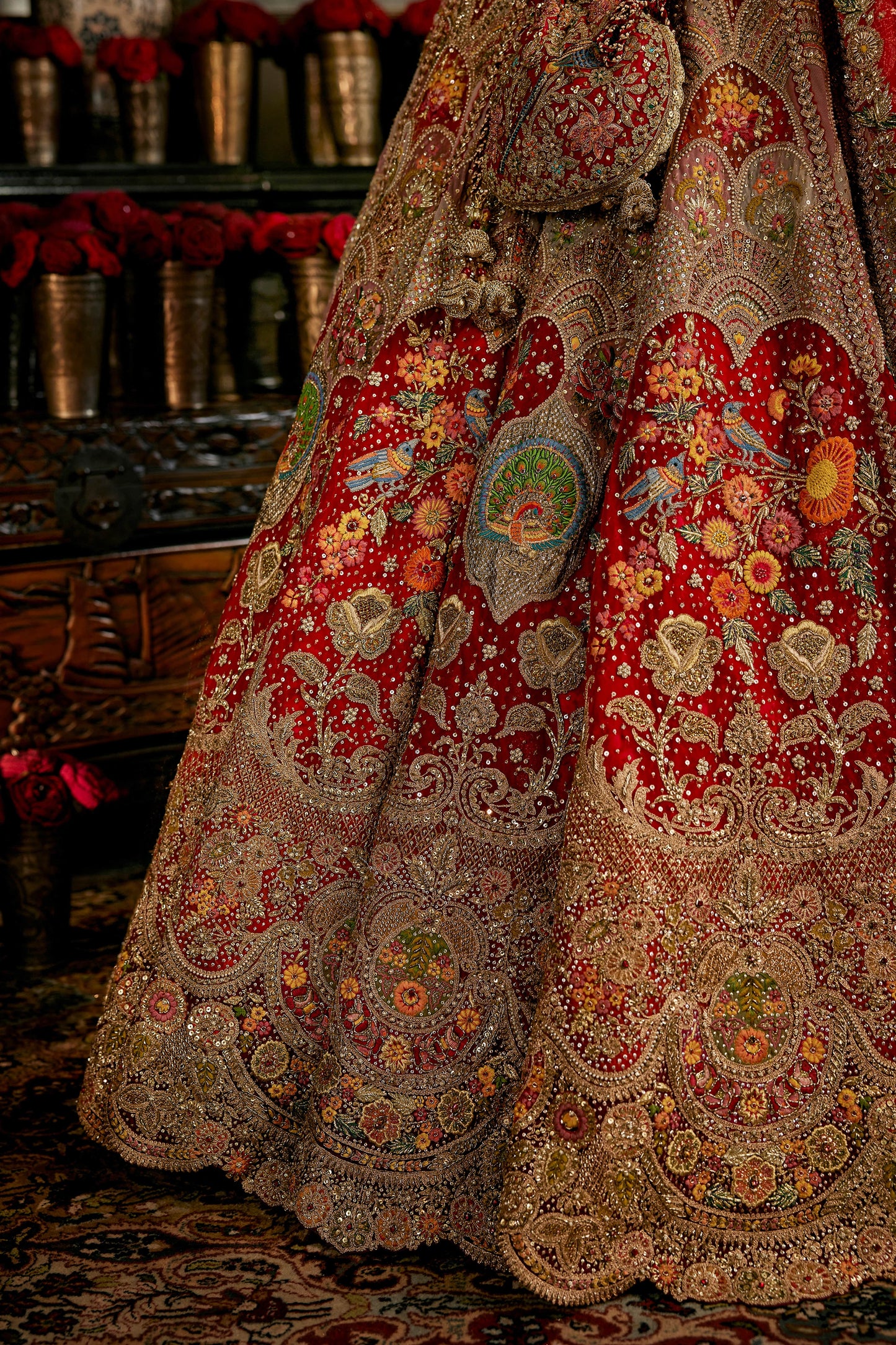 Deep Red Vintage Lehenga