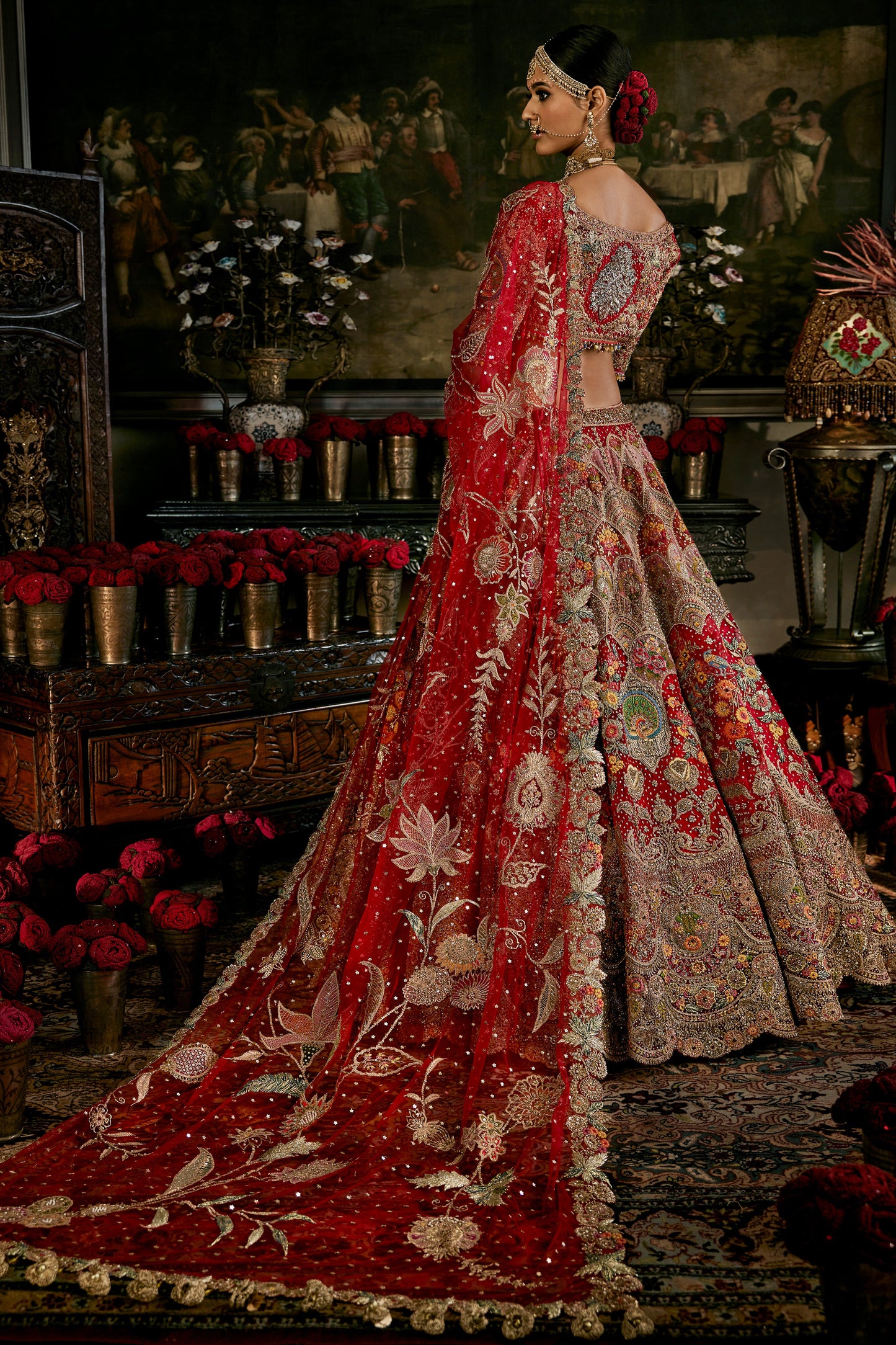 Deep Red Vintage Lehenga
