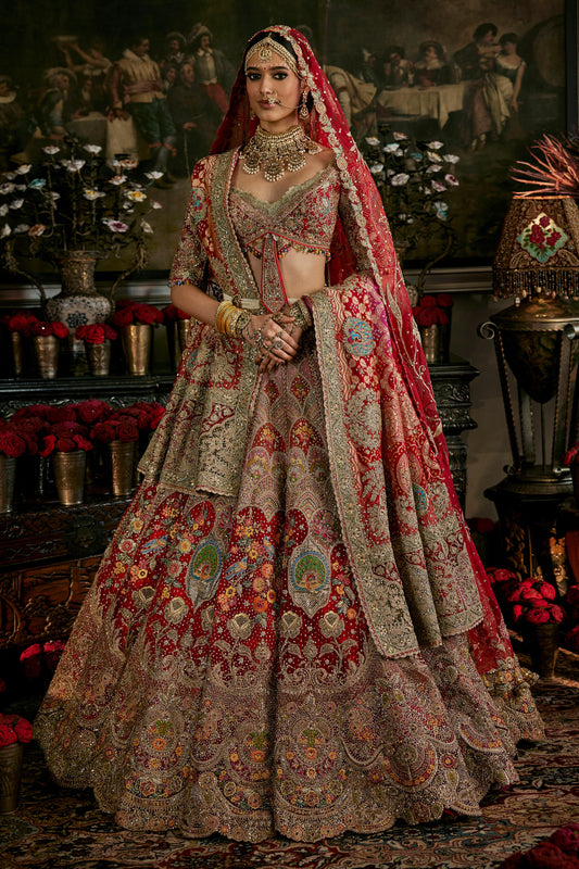 Deep Red Vintage Lehenga