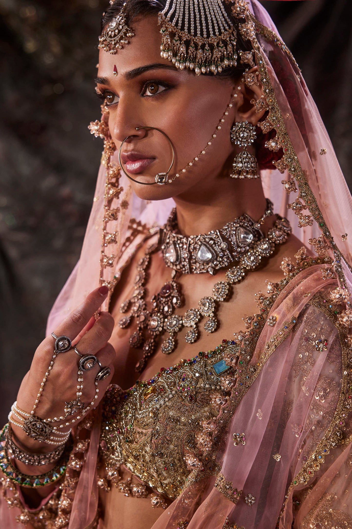 A Gossamer Ivory Tulle Lehenga