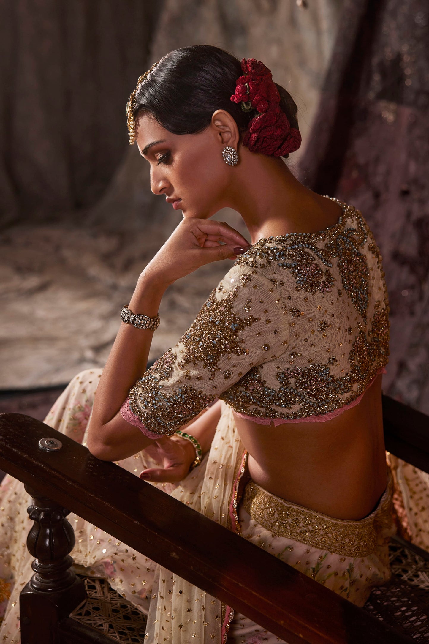 Luminous Ivory Tulle Lehenga