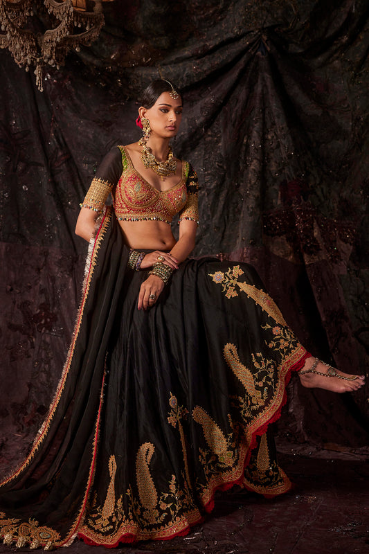 Inky Black Lehenga
