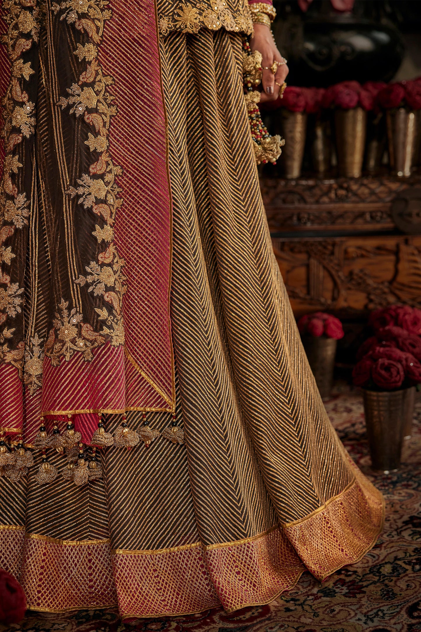 Charcoal Grey Tulle Lehenga