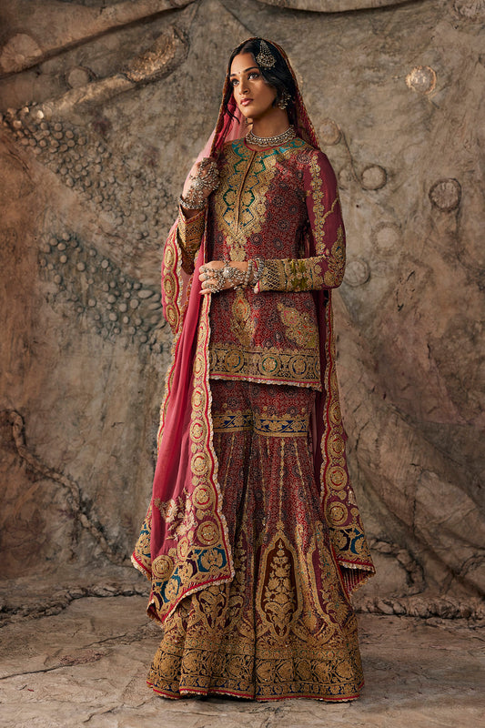 Embroidered Kurti-Gharara Set