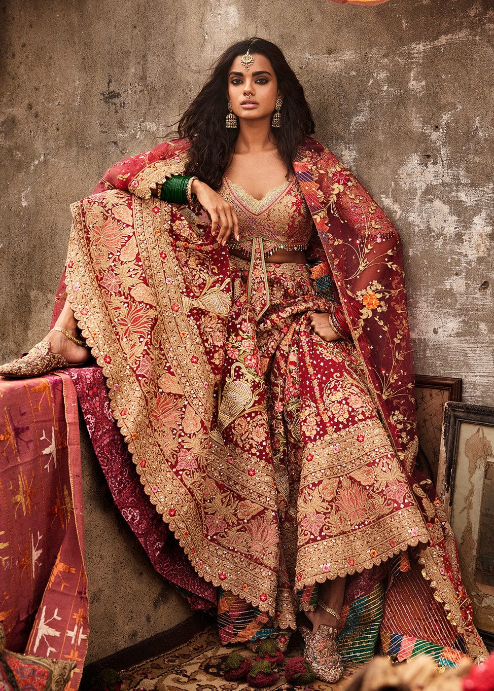 Earthy Maroon Persian Lehenga