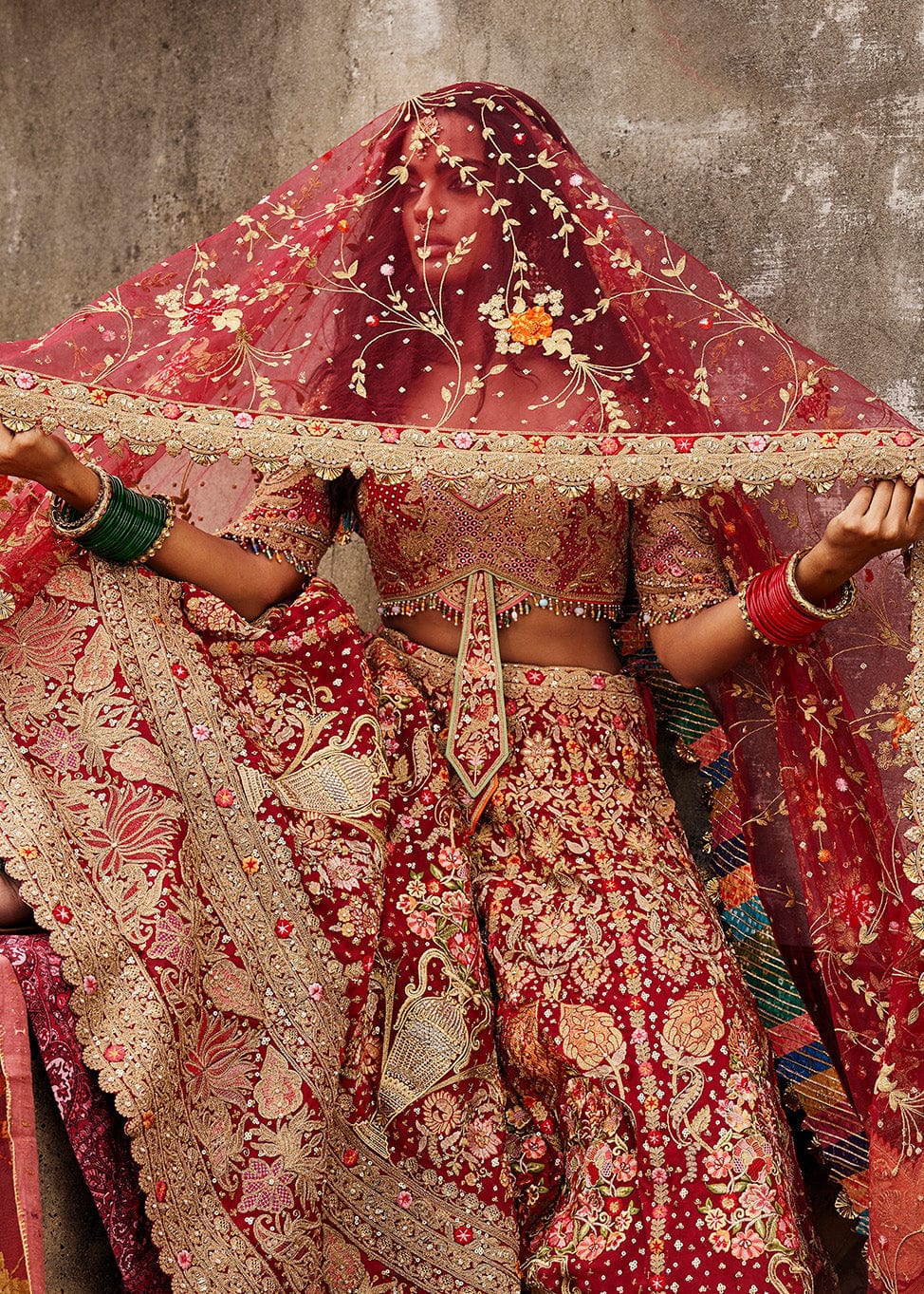 Earthy Maroon Persian Lehenga