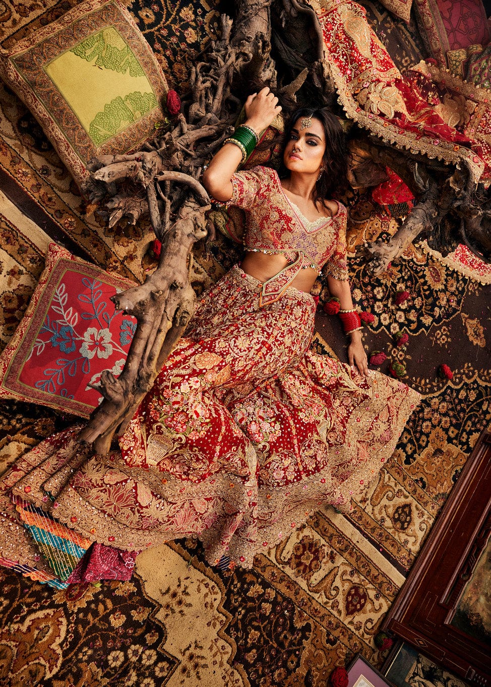 Earthy Maroon Persian Lehenga