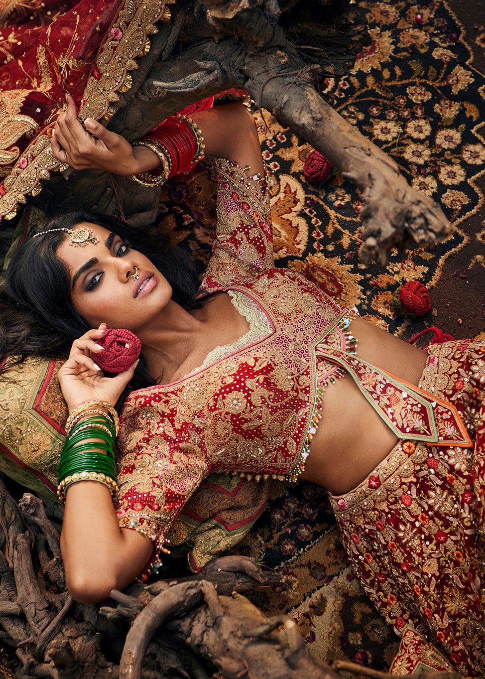 Earthy Maroon Persian Lehenga