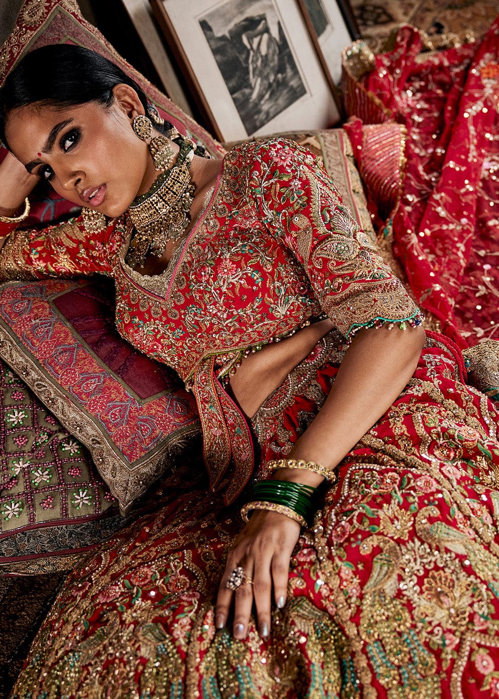 Rani Pink Blooming Lehenga