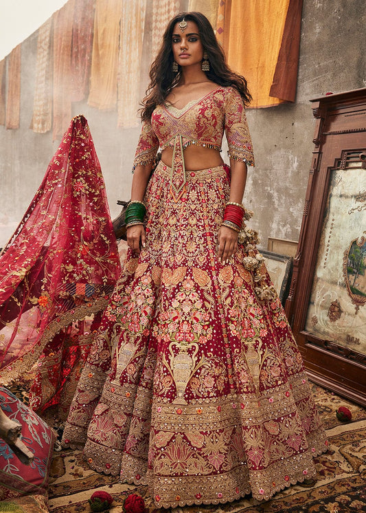 Earthy Maroon Persian Lehenga