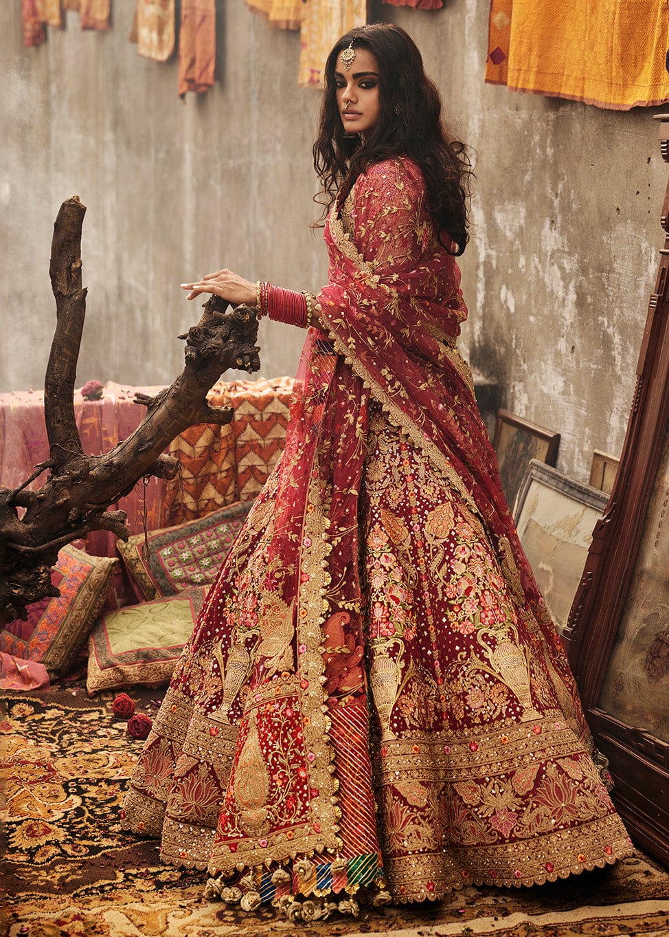 Earthy Maroon Persian Lehenga