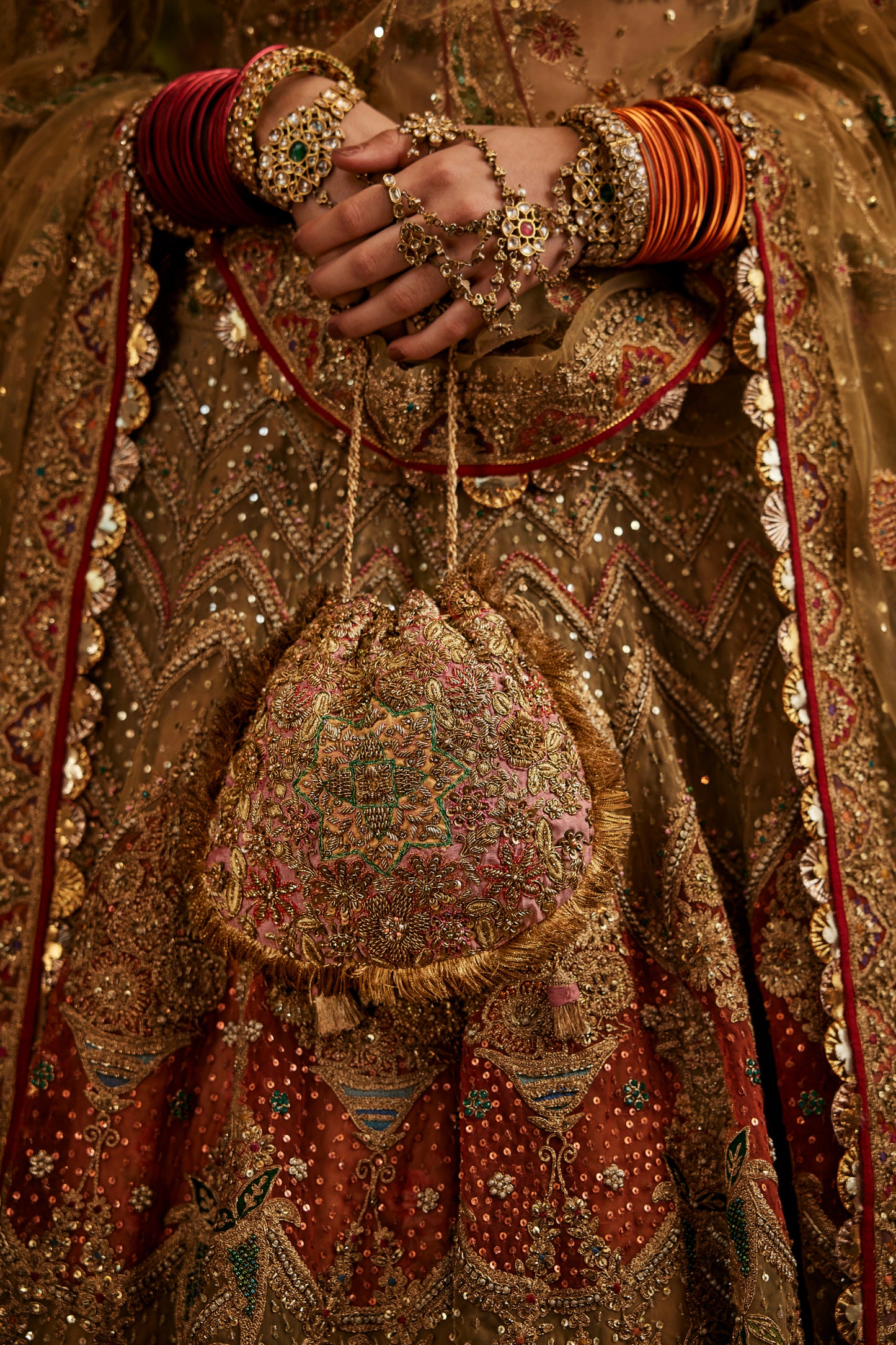 Mustard Gold Tulle Lehenga