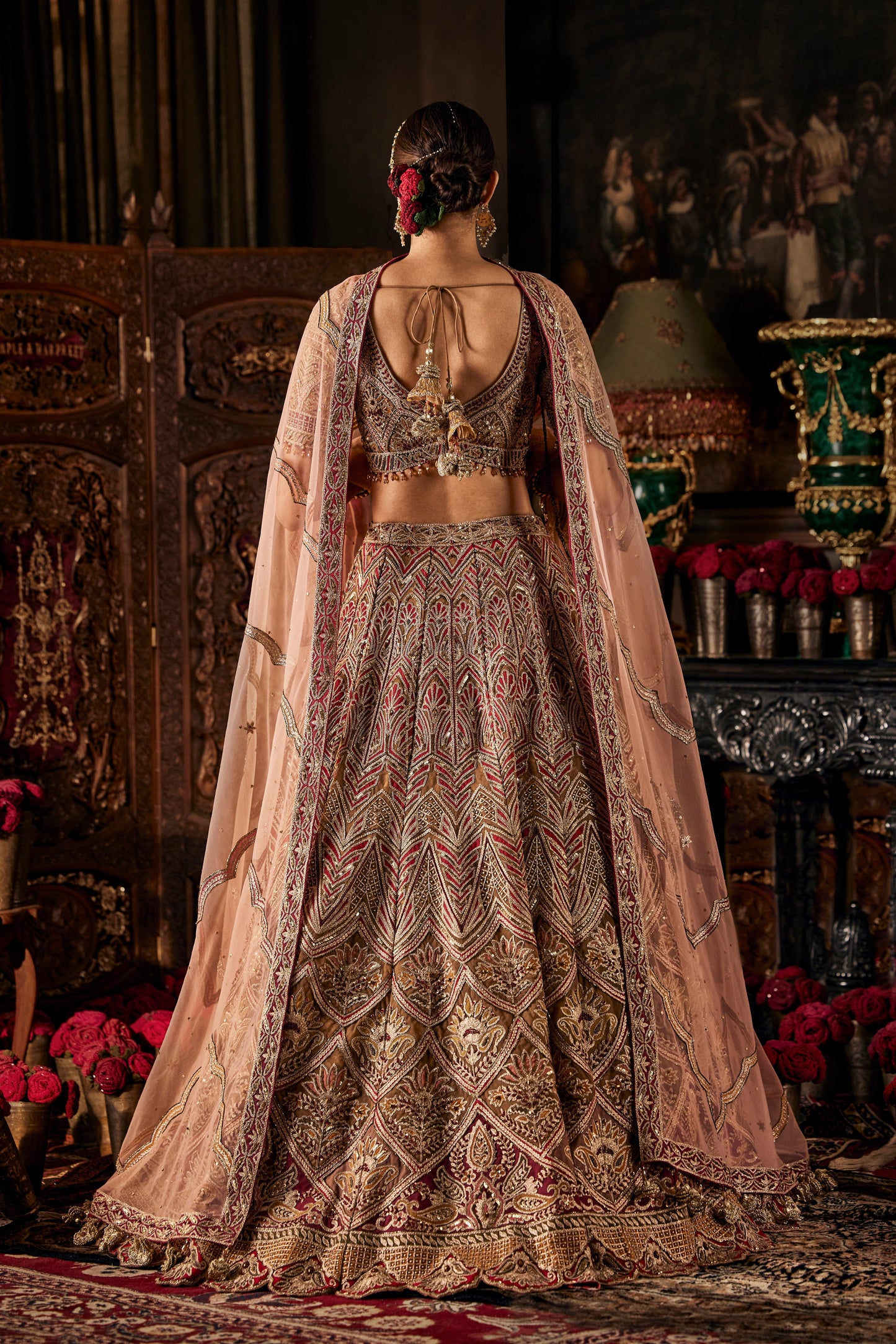 Multi Hued Peach Lehenga