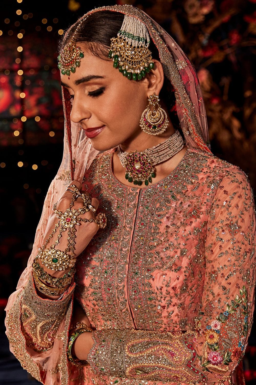 Peach Pink French Paisley Sharara