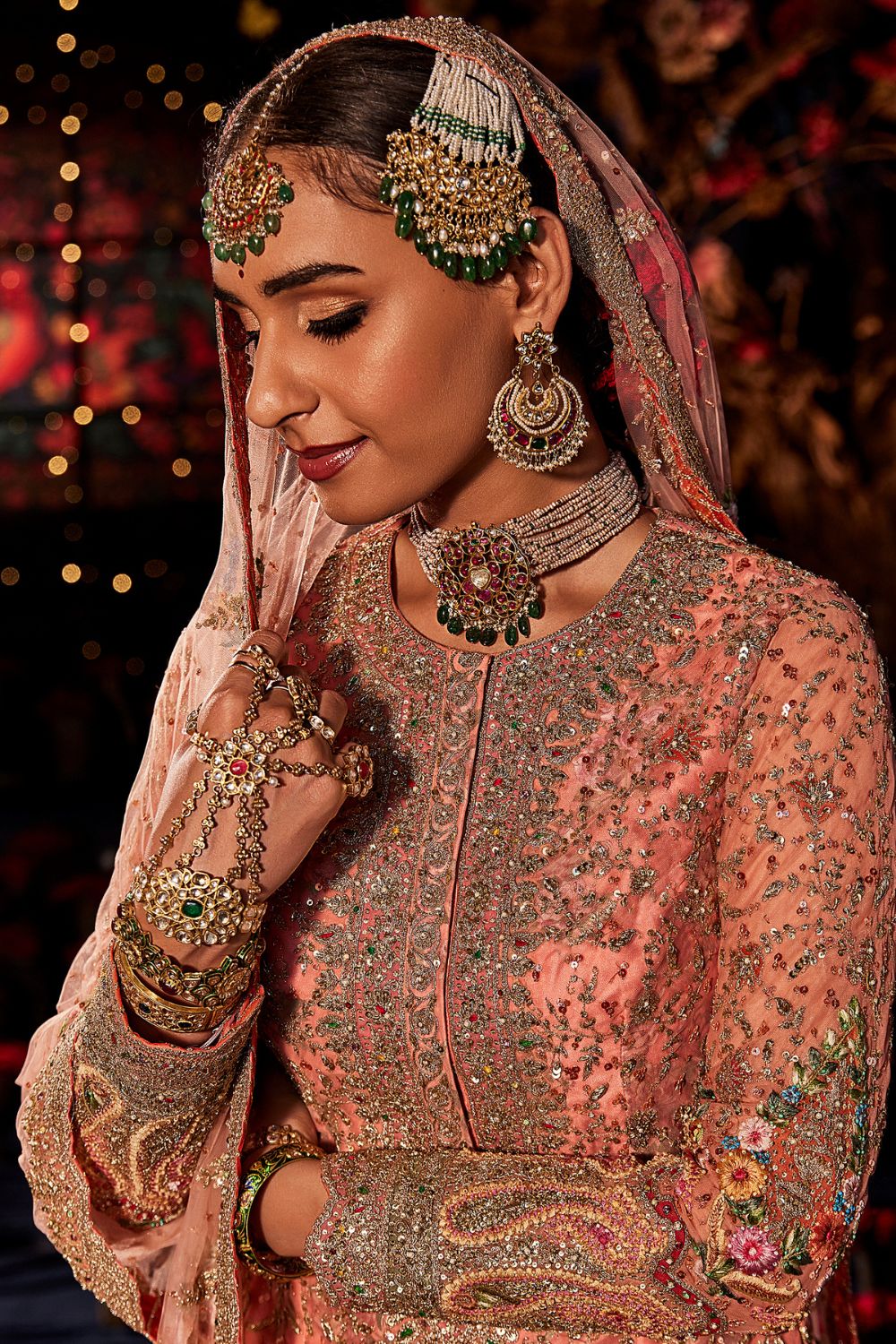 Peach Pink French Paisley Sharara