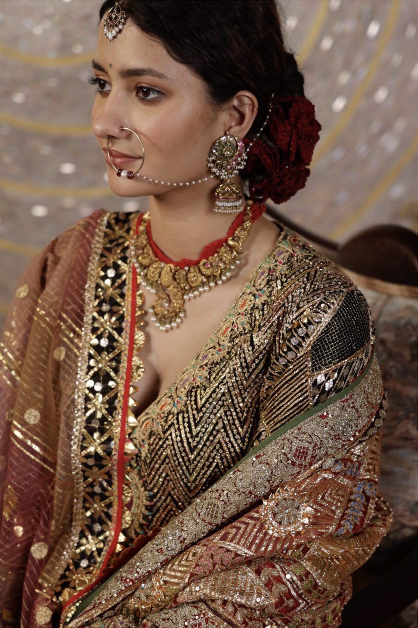 Black and Gold Gota Kalidar Set