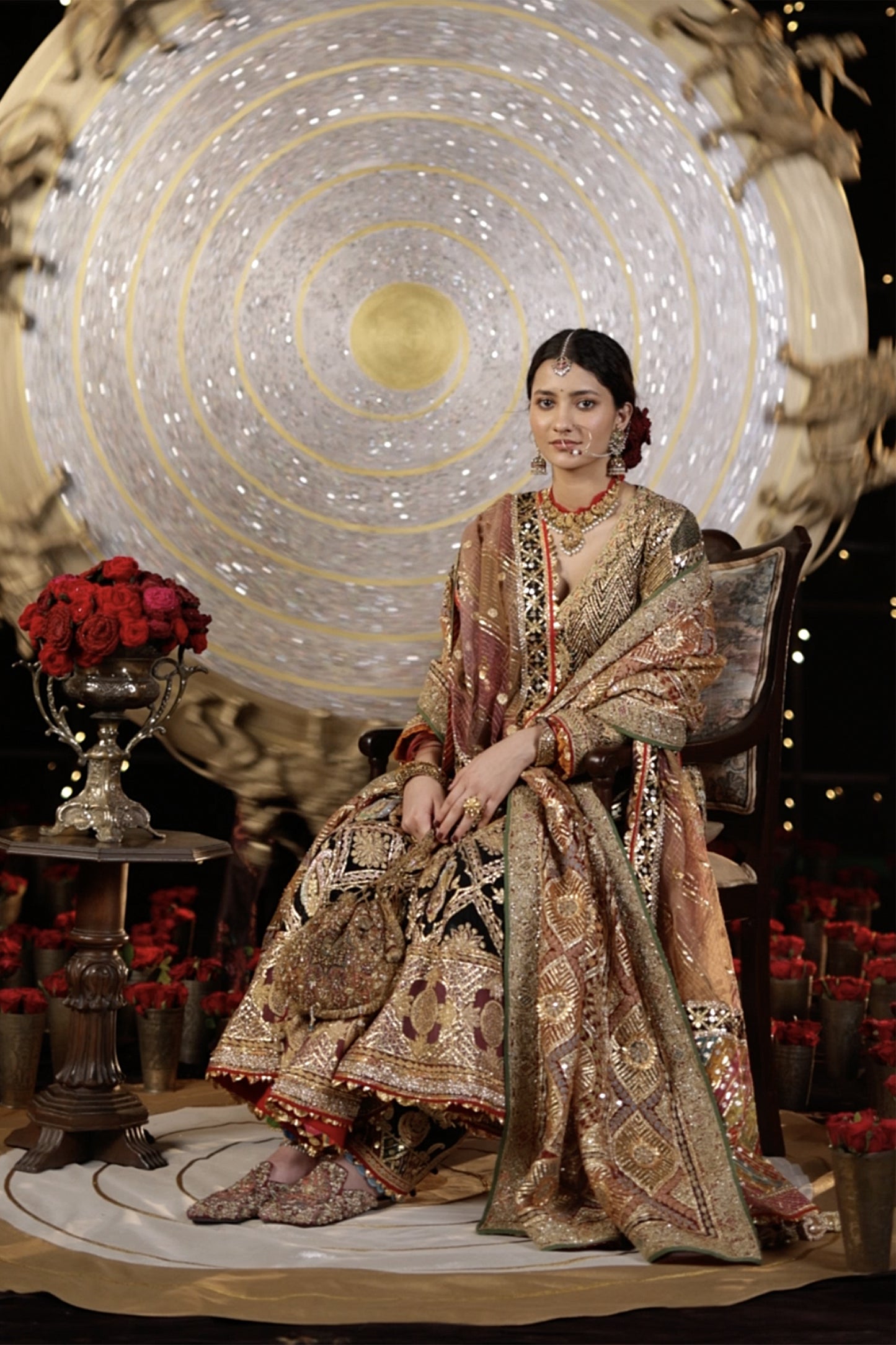 Black and Gold Gota Kalidar Set