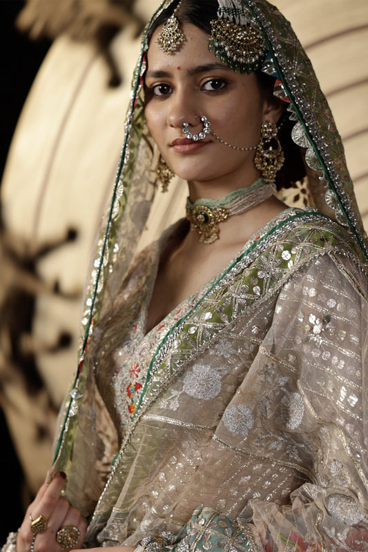 Silver Gota Gharara Set