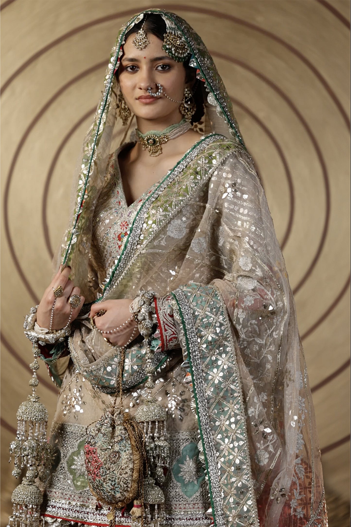 Silver Gota Gharara Set