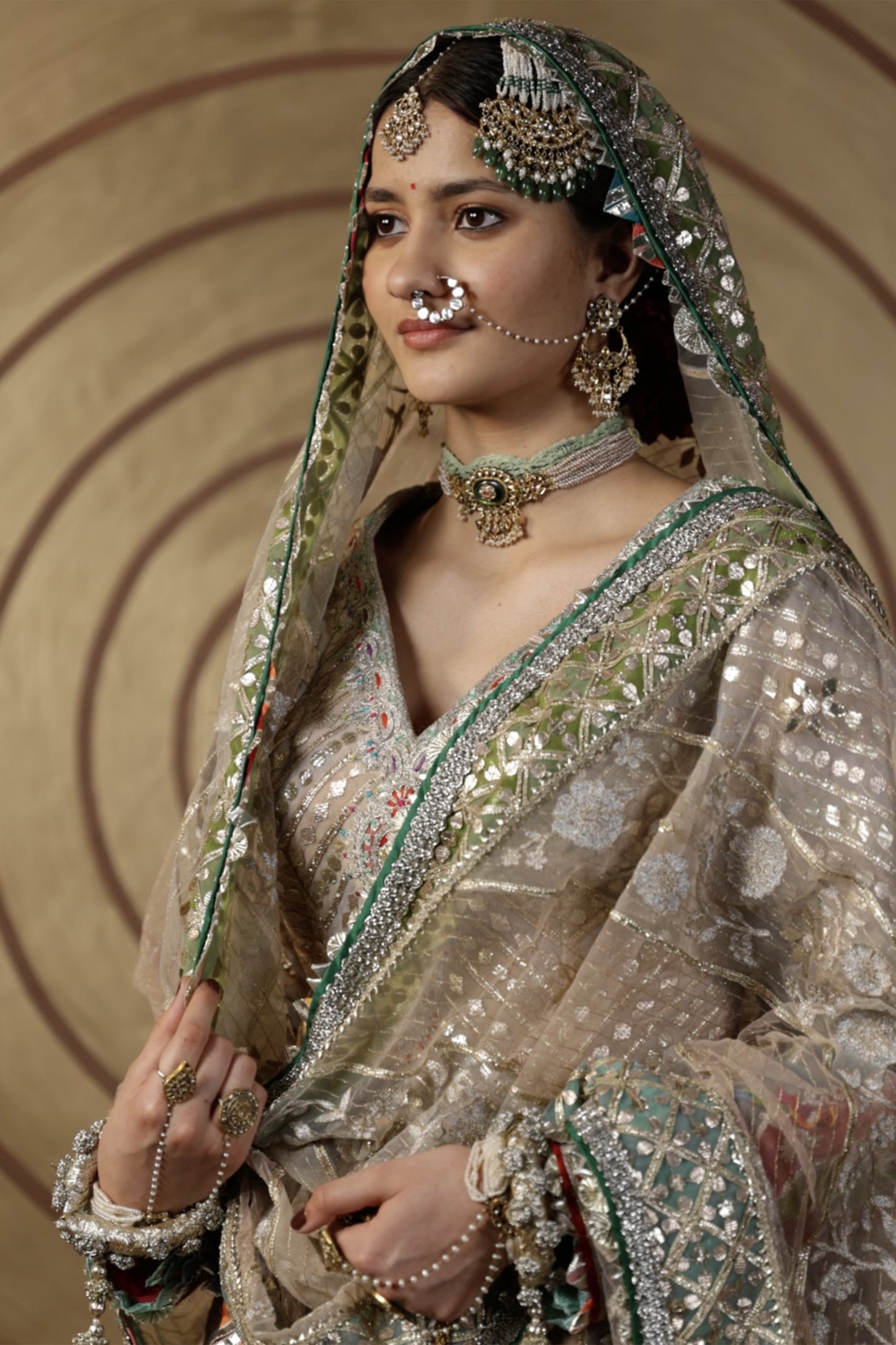 Silver Gota Gharara Set