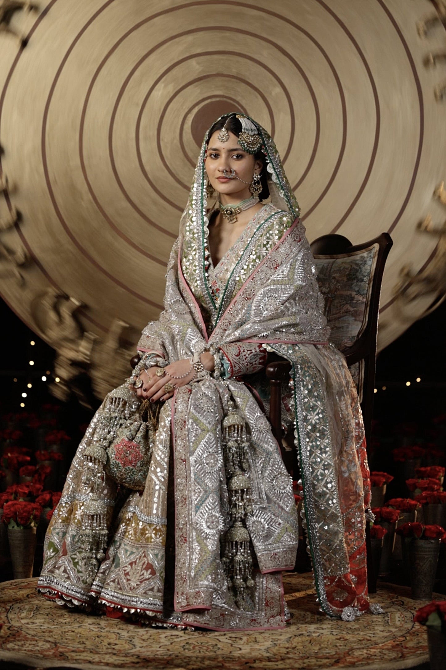 Silver Gota Gharara Set