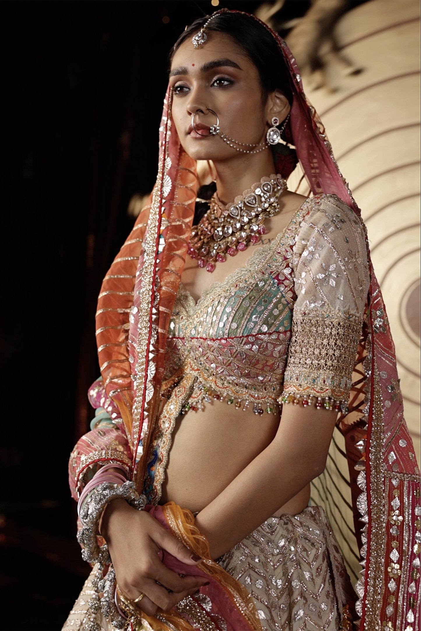 Pastel Chevron Lehenga Set