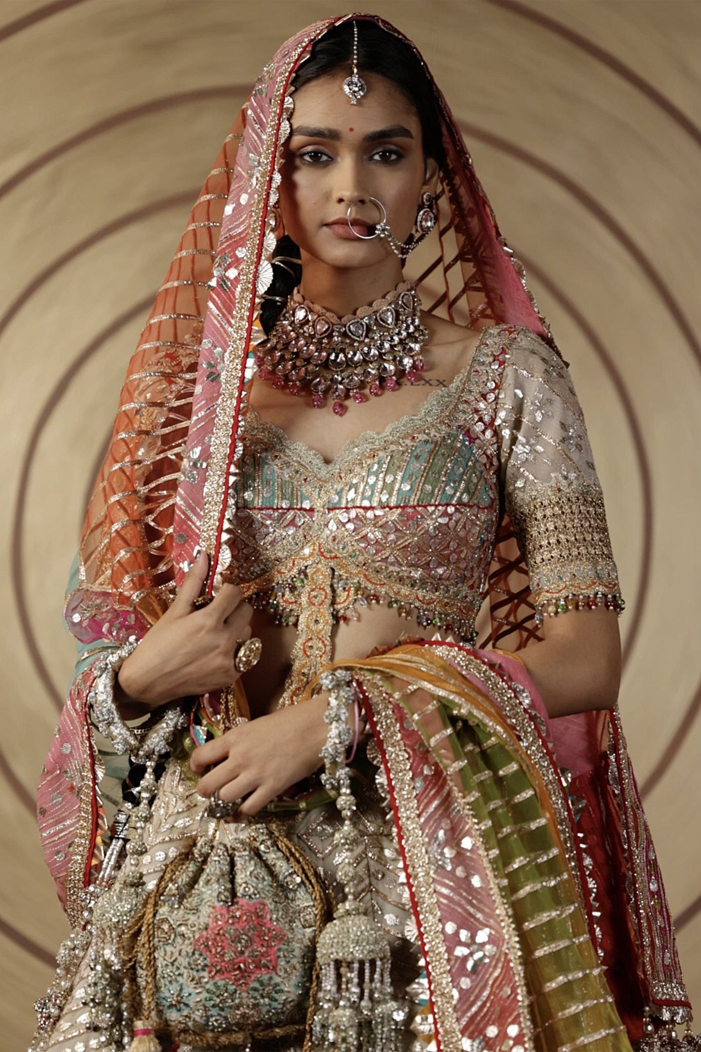 Pastel Chevron Lehenga Set