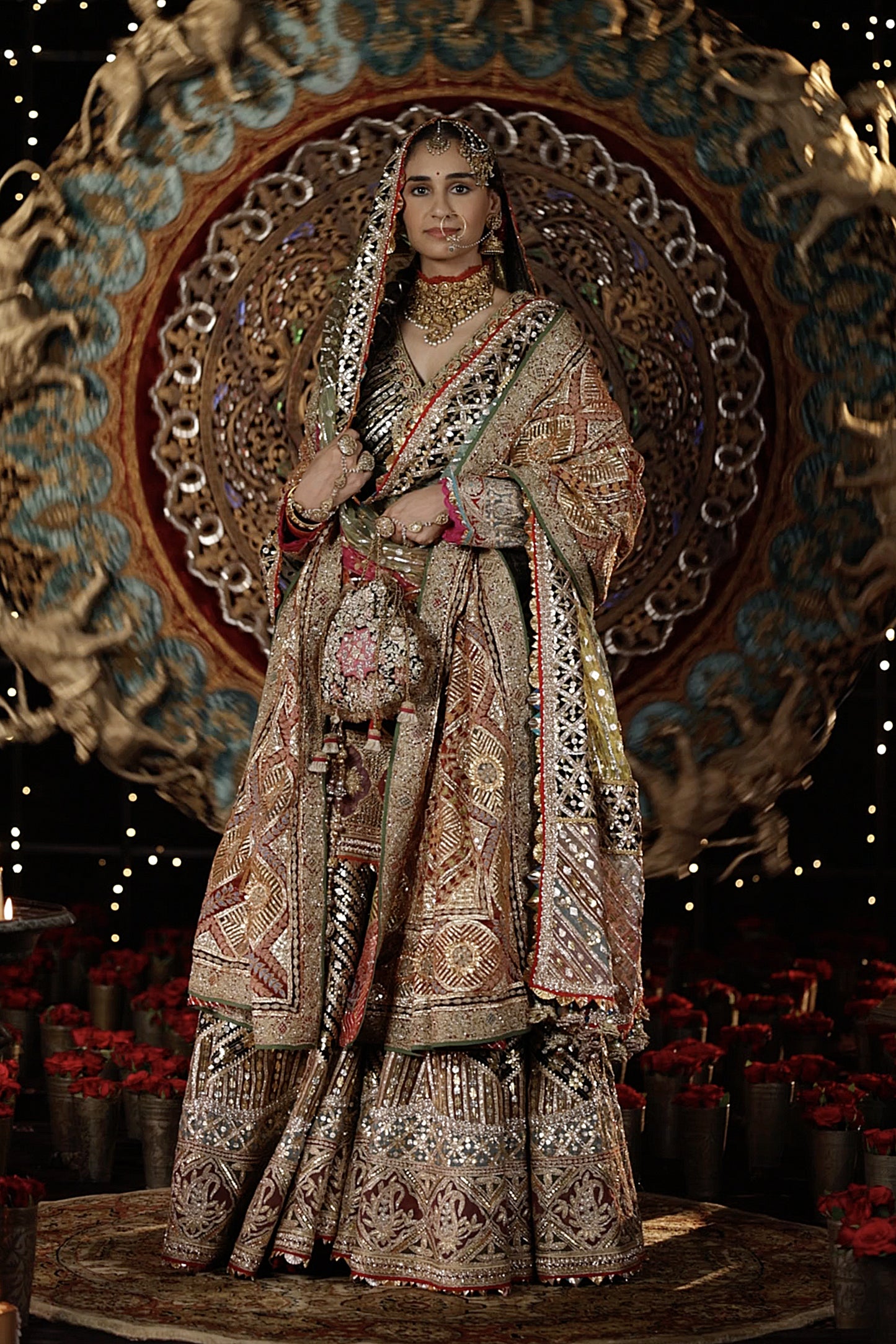 Black and Gold Sharara Set
