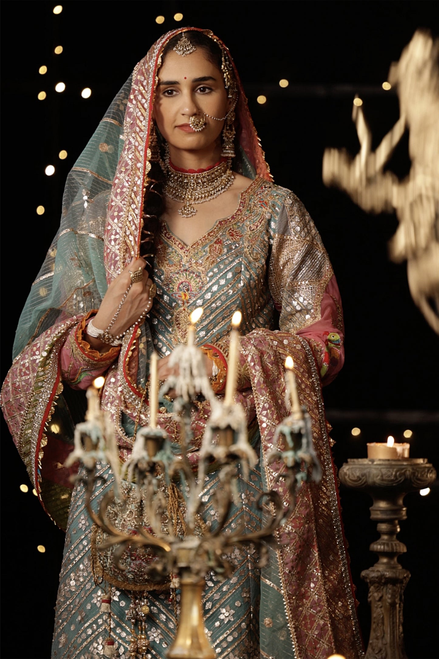 Pale Blue Gota Kalidar Kurta Set