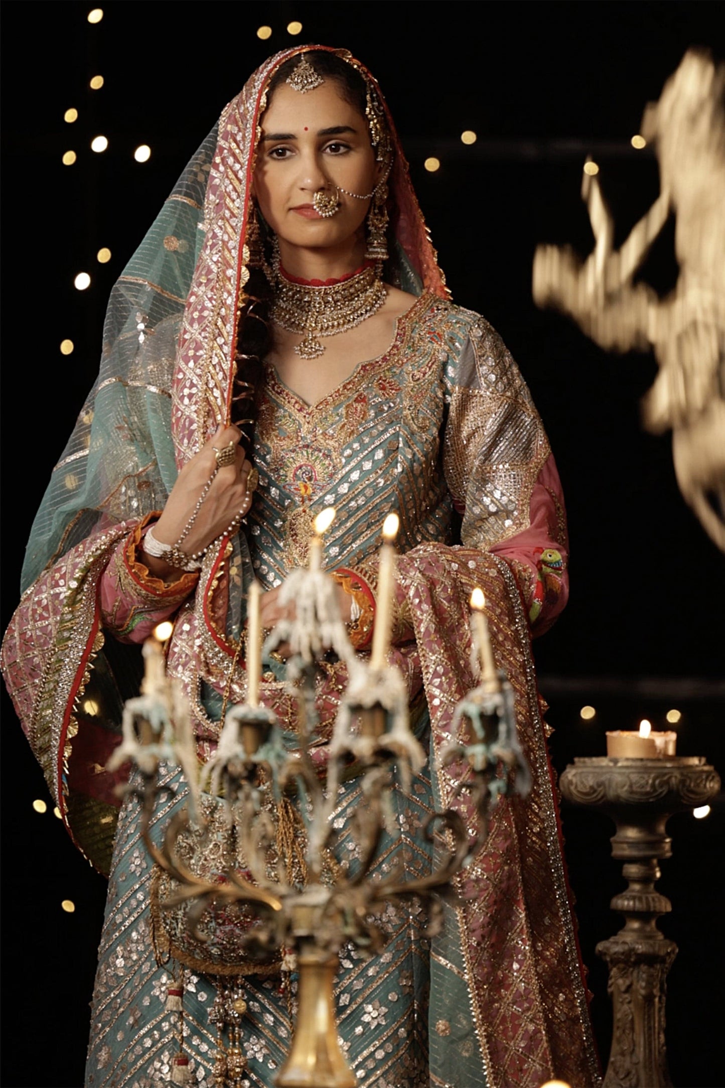 Pale Blue Gota Kalidar Kurta Set