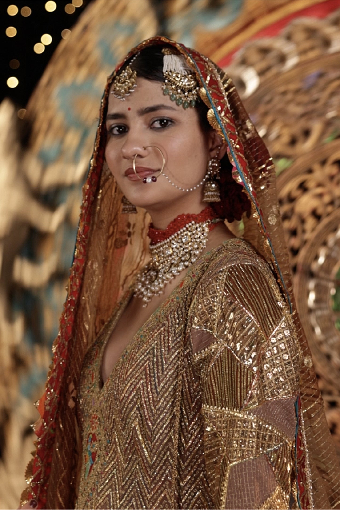 Burnished Gold Gota Kalidar Set