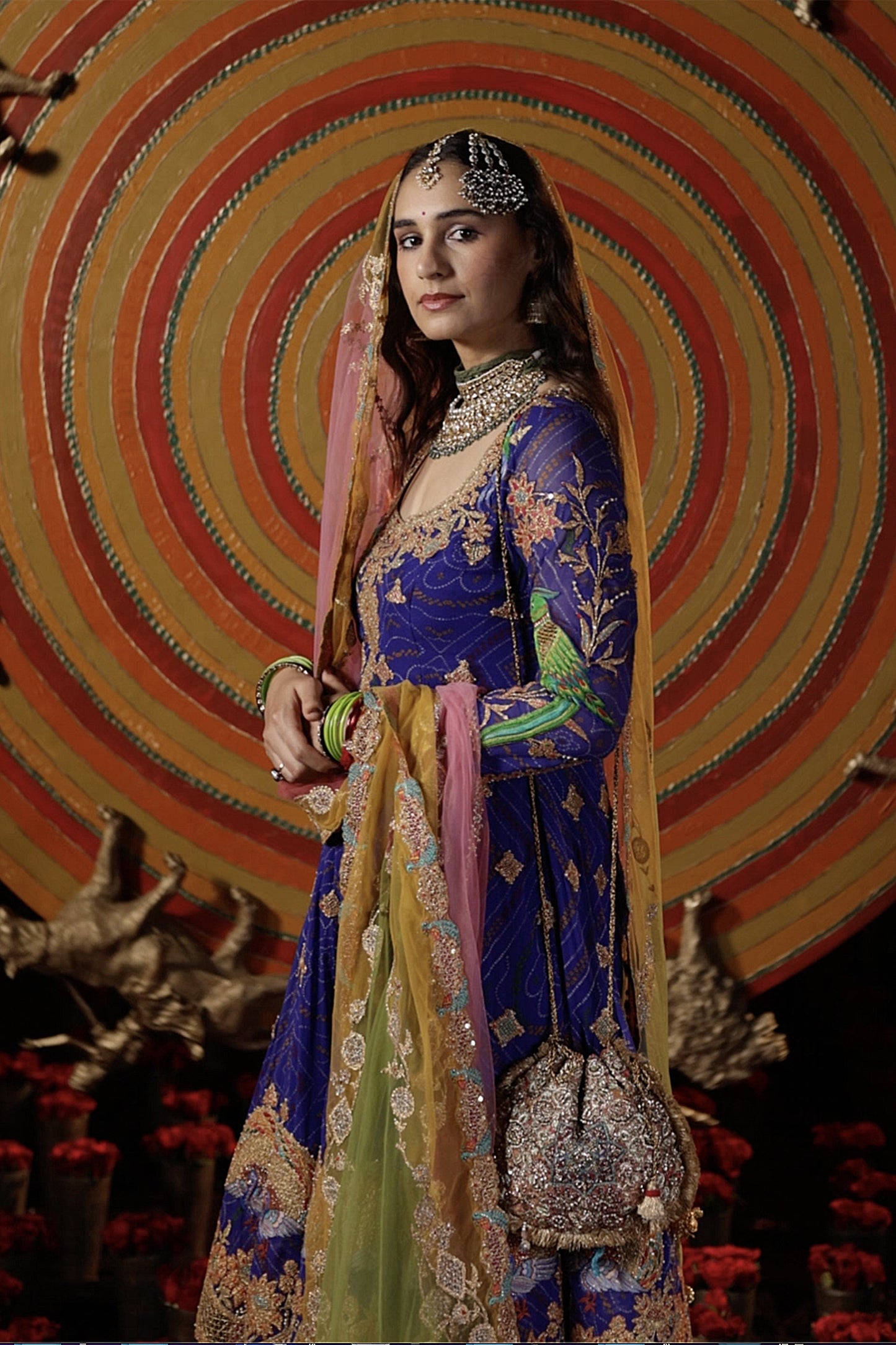 Royal Blue Double Layer Kalidar